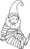 coloriage enfant deguise en arlequin